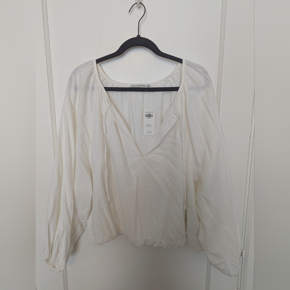 Abercrombie & Fitch Cream Peasant Blouse XXXL